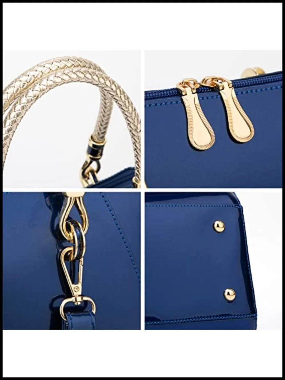 Patent Leather Satchel Handbag Women Top Handle Shoulder Crossbody Bag